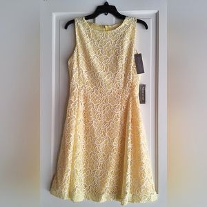 Eva Mendes lemon yellow lace dress, Women size 6,